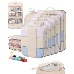 OlarHike 10 Set Compression Packing Cubes Travel Organizer Luggage Bags